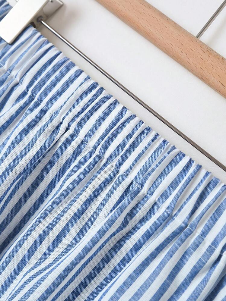 Women's Elastic Waist Vertical Striped Casual Skirt, Summer