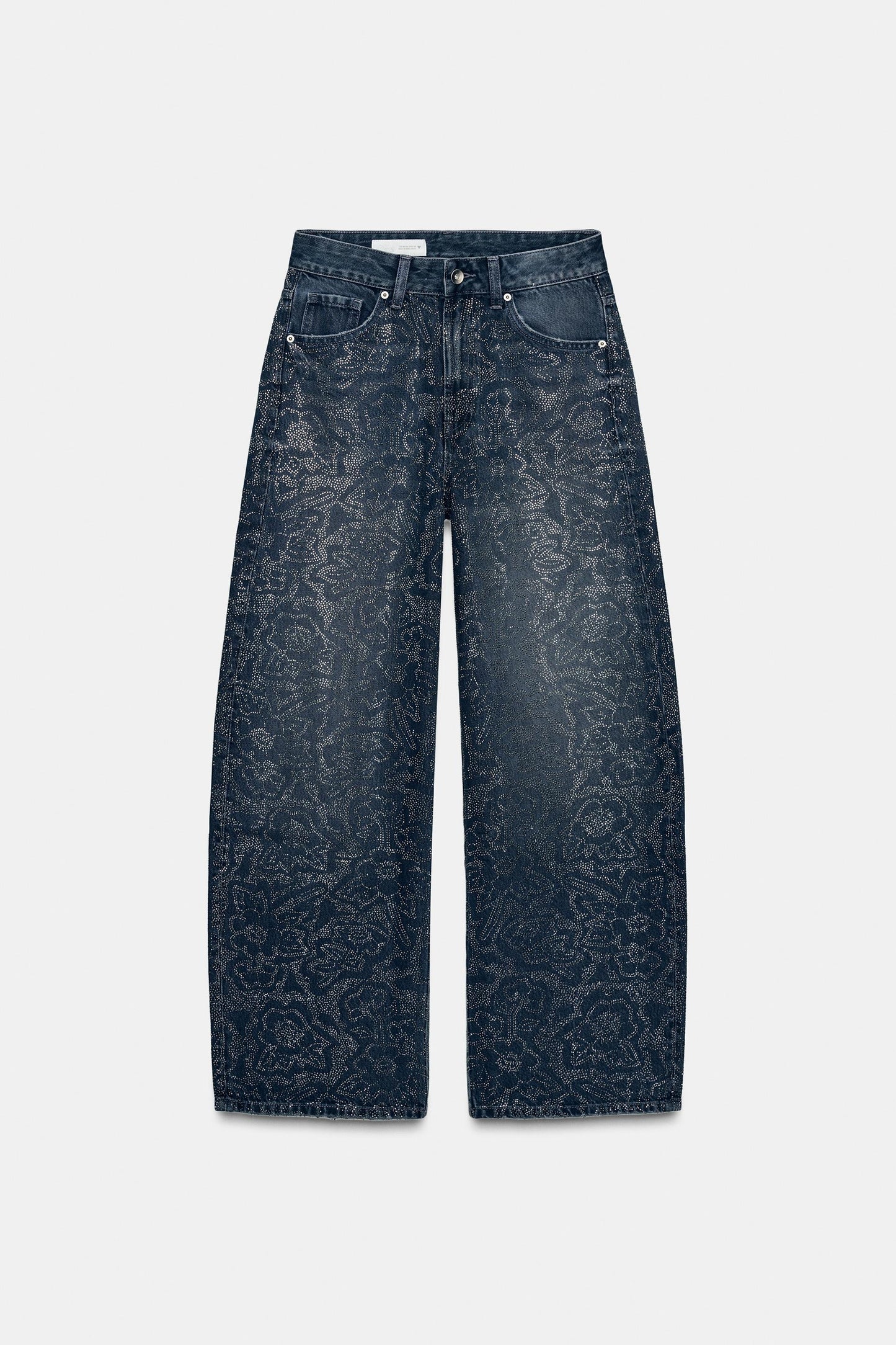 Rhinestone Jeans Women | Mid Waist Sparkle Wide Fit Denim