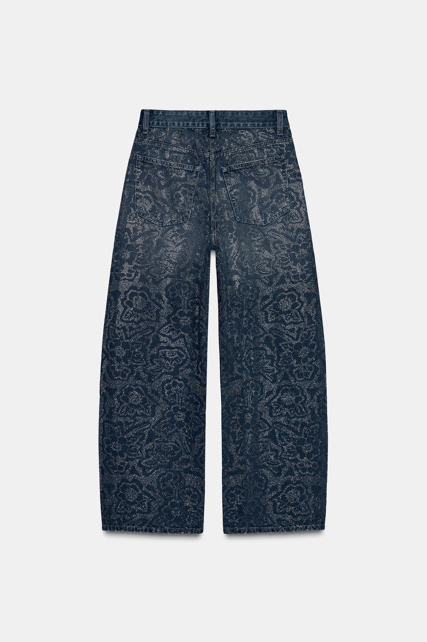 Rhinestone Jeans Women | Mid Waist Sparkle Wide Fit Denim