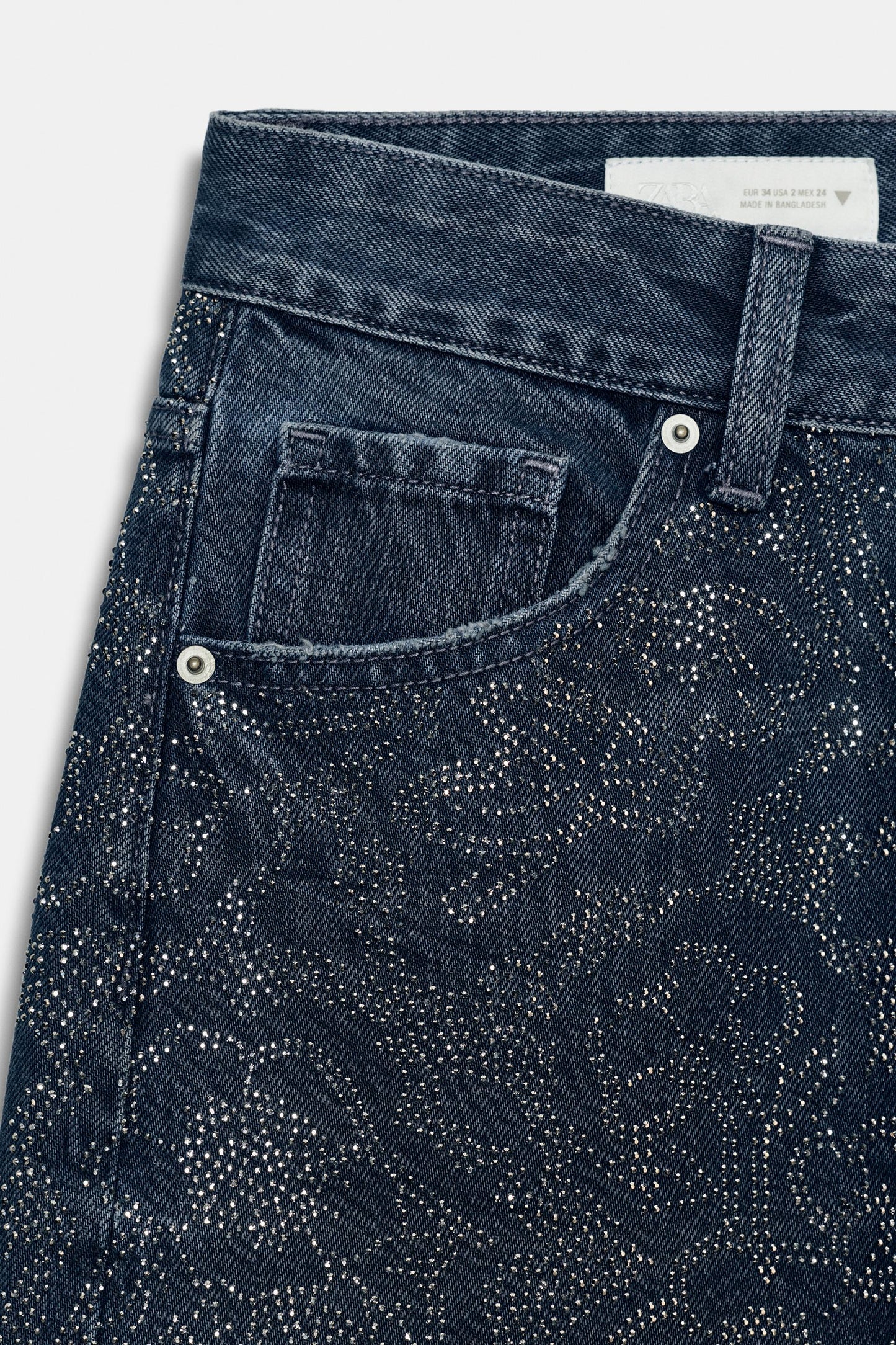 Rhinestone Jeans Women | Mid Waist Sparkle Wide Fit Denim