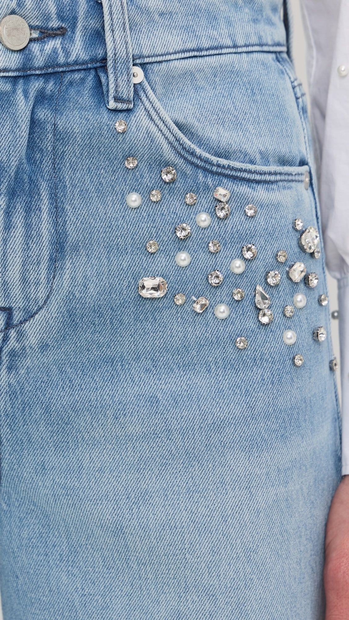 Bling It On Rhinestone Embellished Wide Leg Jeans for Women | Sparkly Party Wear Denim