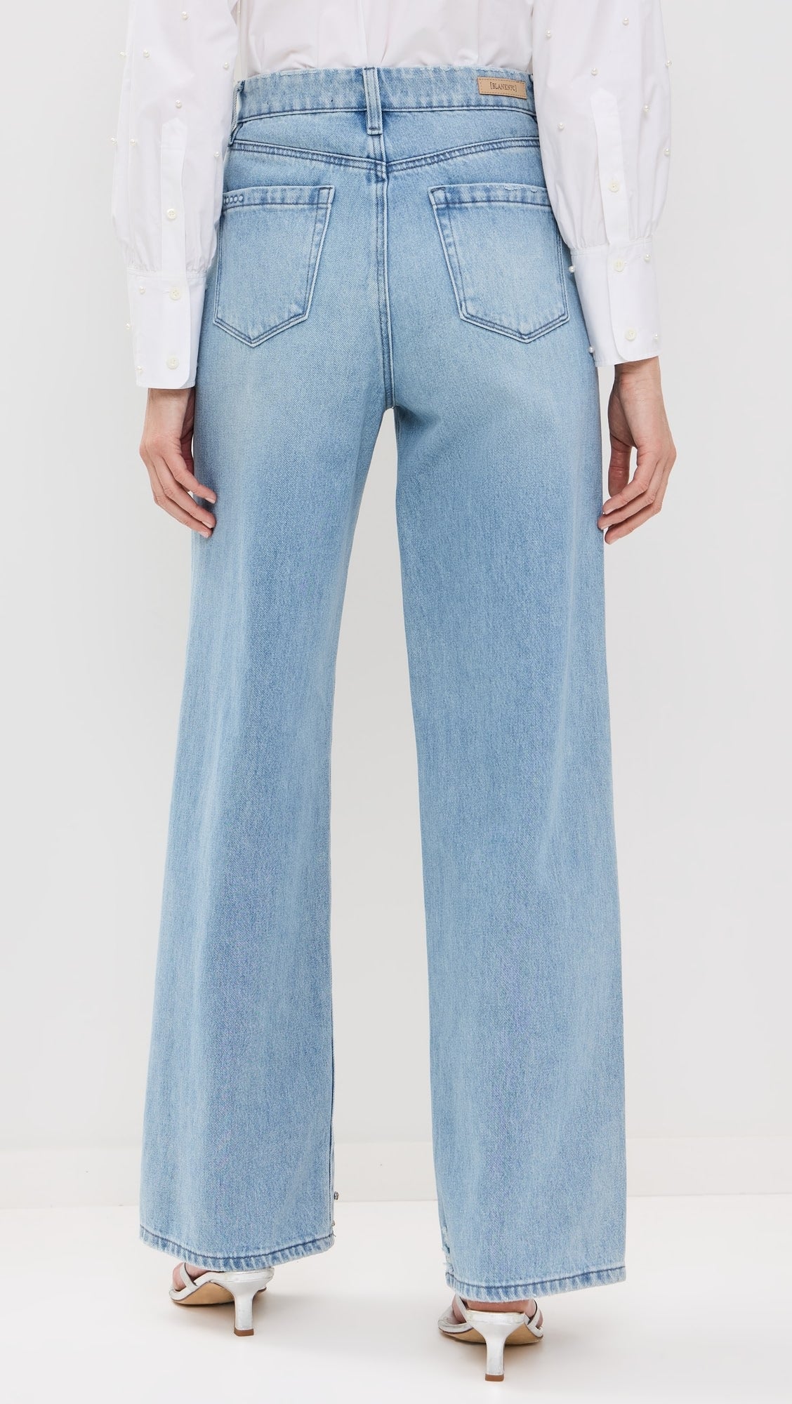 Bling It On Rhinestone Embellished Wide Leg Jeans for Women | Sparkly Party Wear Denim